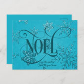 NOEL Script Christmas  Briefkaart (Voorkant / Achterkant)
