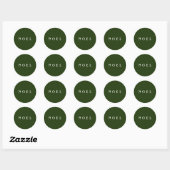 NOEL Script Envelope of Gift Wrap Green Ronde Sticker (Vel)