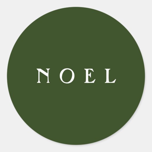 NOEL Script Envelope of Gift Wrap Green Ronde Sticker (Voorkant)