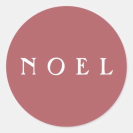 NOEL Script Envelope of Gift Wrap Roze Ronde Sticker