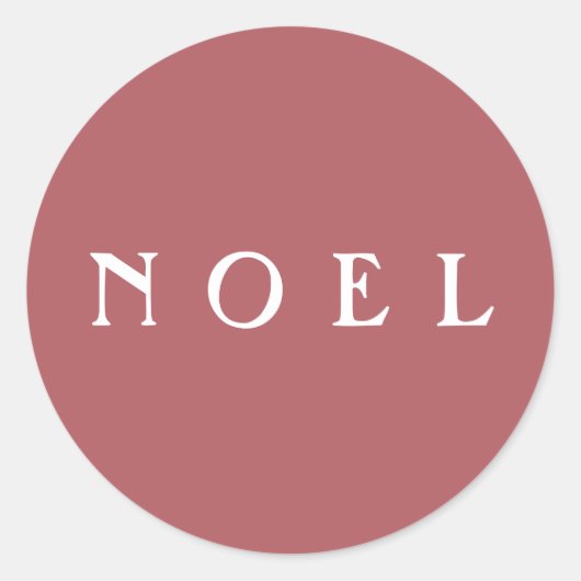 NOEL Script Envelope of Gift Wrap Roze Ronde Sticker (Voorkant)