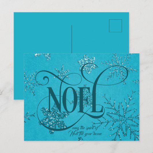NOEL Script Kerstmis Briefkaart (Voorkant / Achterkant)
