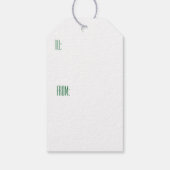 "Noel" Shiny Green Kerstbal Ornament Cadeaulabel (Achterkant)