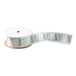 Noel Simple One Word-kerstgroet Satijnen Lint