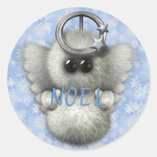 NOEL Snow Angel Ronde Sticker (Voorkant)