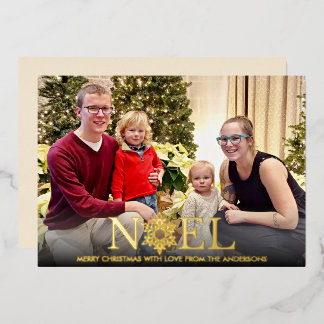 Noel Snowflake Merry Folie Holiday Card Feestdagenkaart