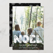 Noel Snowflakes Foto Vakantie Kaart (Voorkant / Achterkant)