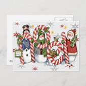 noel snowmen card feestdagenkaart (Voorkant / Achterkant)
