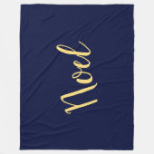 NOEL Sophisticated Tekst op Elegant Rich Navy Blue Fleece Deken (Voorkant)
