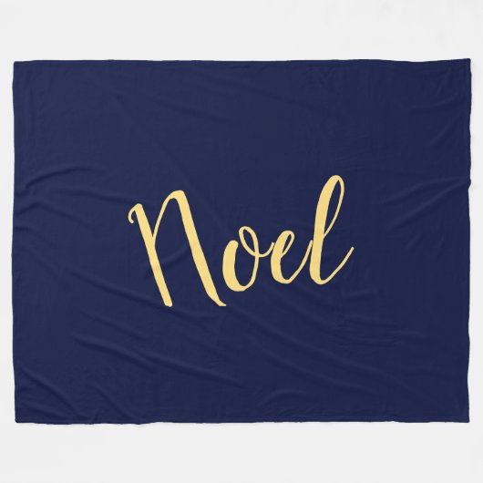 NOEL Sophisticated Tekst op Elegant Rich Navy Blue Fleece Deken (Voorkant (Horizontaal))