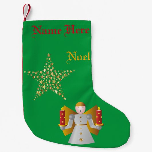 Noel Stocking met Angel Kleine Kerstsok (Voorkant)
