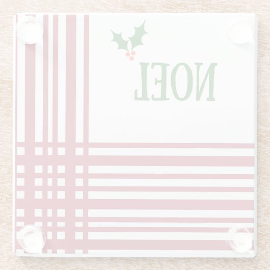 Noel Striped Retro Kerstbeverage Coaster Glazen Onderzetter (Achterkant)