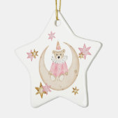 Noel teddy draagt kerstboomnaam keramisch ornament (Links)