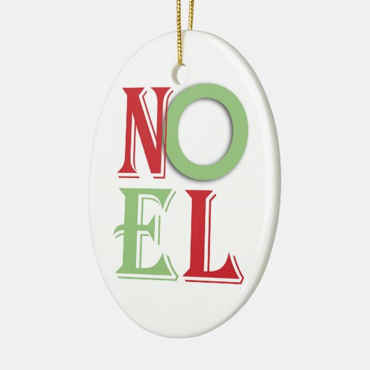 Noel Text Ceramic Ornament (Links)