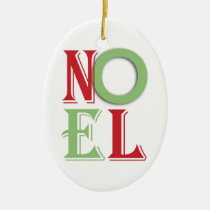 Noel Text Ceramic Ornament