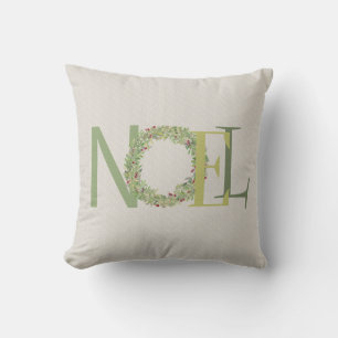 NOEL-typografie met Kerstkrans Kussen