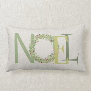 NOEL-typografie met Kerstkrans Kussen
