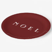 NOEL Typografie Rood Eenvoudig Minimalistisch Mode Papieren Bordje (Gekanteld)