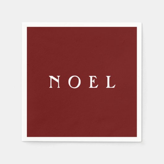 NOEL Typografie Rood Eenvoudig Minimalistisch Mode Servet (Voorkant)