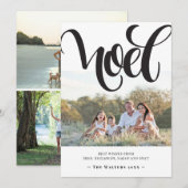 Noel Typography Fotocollage Familie Xmas Feestdagenkaart (Voorkant / Achterkant)