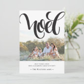 Noel Typography Fotocollage Familie Xmas Feestdagenkaart (Staand voorkant)