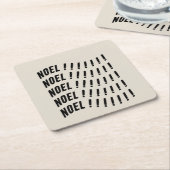 Noel Typography Kartonnen Onderzetters (Schuin)