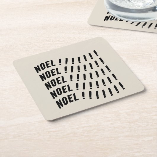 Noel Typography Kartonnen Onderzetters (Schuin)