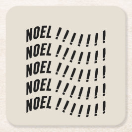 Noel Typography Kartonnen Onderzetters