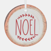 Noel Typography Keepsake Tree Glas Ornament (Voorkant)