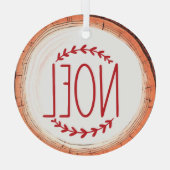 Noel Typography Keepsake Tree Glas Ornament (Achterkant)