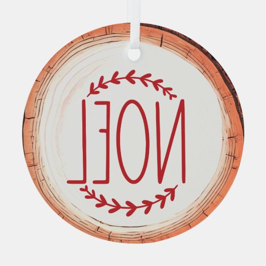 Noel Typography Keepsake Tree Glas Ornament (Achterkant)