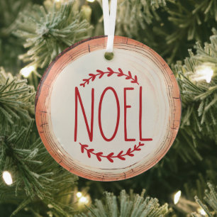 Noel Typography Keepsake Tree Glas Ornament
