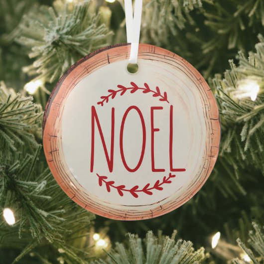 Noel Typography Keepsake Tree Glas Ornament (Insitu)