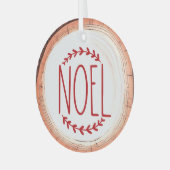 Noel Typography Keepsake Tree Glas Ornament (Voorkant links)