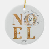 Noel Typography Kerstmis Notenkraker Ballet Foto Keramisch Ornament (Voorkant)