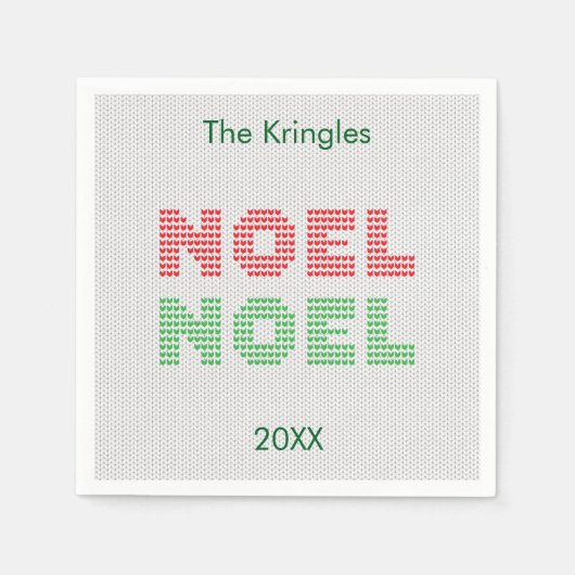 Noel Typography Kersttrui Servet (Voorkant)