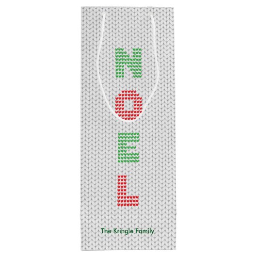 Noel Typography Kersttrui Wijn Cadeautas (Achterkant)