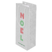 Noel Typography Kersttrui Wijn Cadeautas (Voorkant Gekanteld)