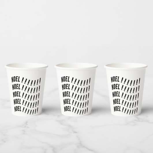 Noel Typography Papieren Bekers (Multi)