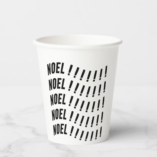 Noel Typography Papieren Bekers (Voorkant)