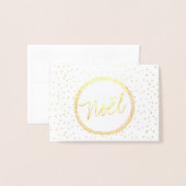 Noël Typography Script Modern Photo Kerstmis Folie Kaarten (Voorkant met envelop)