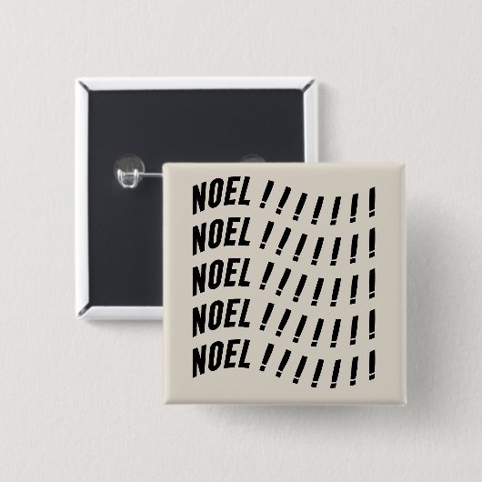 Noel Typography Vierkante Button 5,1 Cm (Voorkant /achterkant)