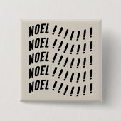 Noel Typography Vierkante Button 5,1 Cm (Voorkant)