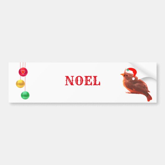 Noel vogel bumpersticker (Voorkant)