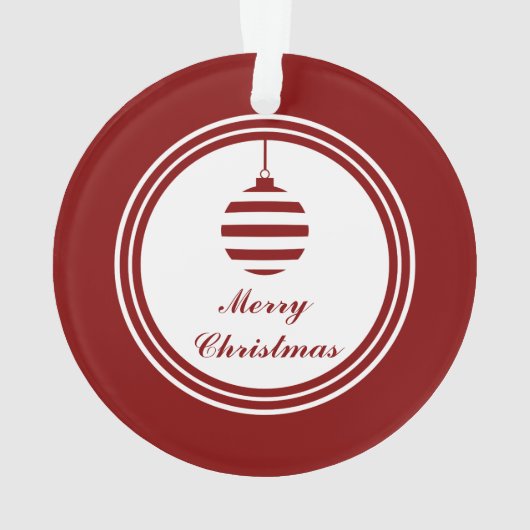 NOEL Vrolijk Kerstfeest Rood en Wit Ornament (achterkant)