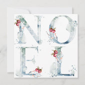 Noel Waterverf Berries kerstkaart (Voorkant)