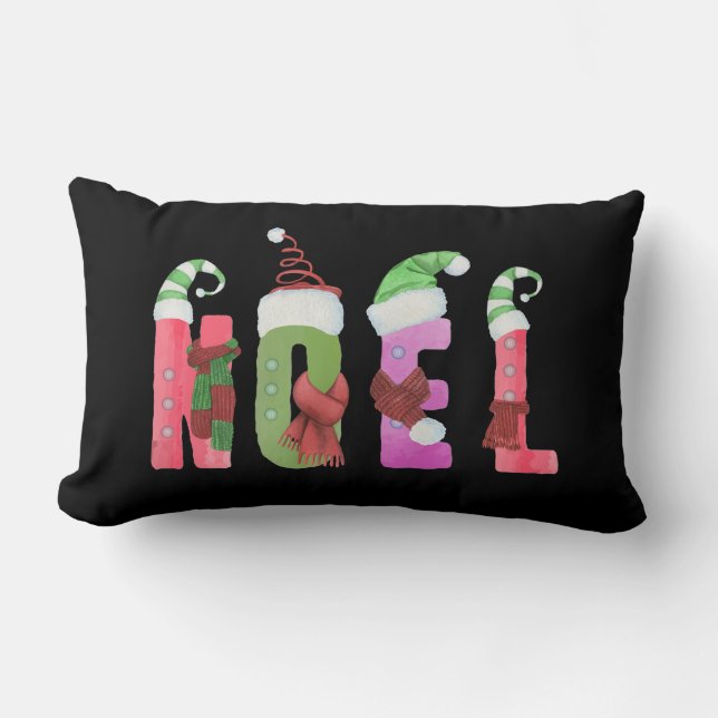 Noel Waterverf Elf Stijl Kerst Kussen (Voorkant)