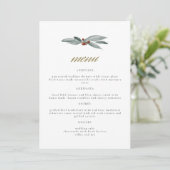 NOEL Winter Berry Kerstfeestdag bruiloft Menu (Staand voorkant)