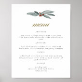 NOEL Winter Berry Kerstfeestdag bruiloft Menu Poster (Voorkant)