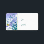 Noel Winter Scene Christmas Goat Gift Label<br><div class="desc">Dit is mijn favoriet - Noel Winter Scene Christmas-Goat Christmas Gift label om op je cadeaus te plakken - aanpasbare tekst,  zodat je het kunt veranderen als je wilt -</div>